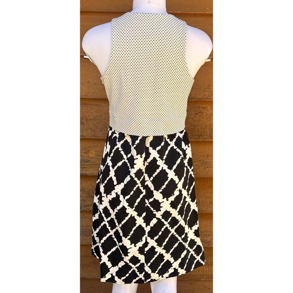 Tabitha For Anthropologie Black & White Aleida Sleeveless Dress Size 6 - Picture 4 of 9